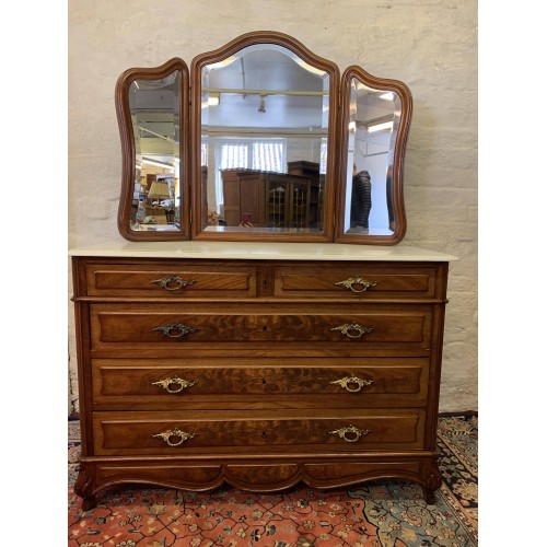 Fantastic Quality Antique French, Antique Dresser Top Mirror With Drawer