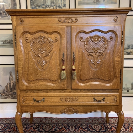 Fantastic Quality French Carved Oak Cupboard/cabinet - Now Sold