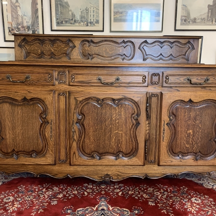 Fantastic Quality French Carved Oak Three Door Dresser/cabinet - Now Sold