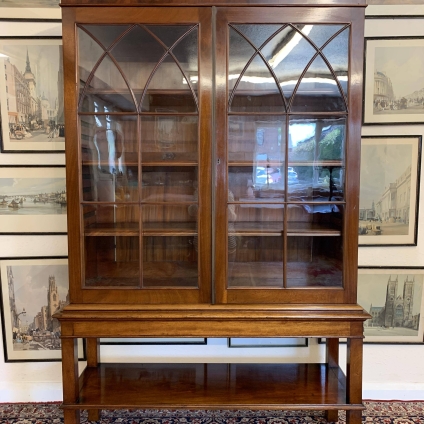 Outstanding Quality Victorian Mahogany Bookcase On Stand Circa 1885 - Now Sold