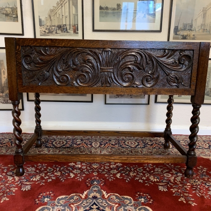 Fantastic Carved Oak Barley Twist Planter Circa 1920 - Now Sold