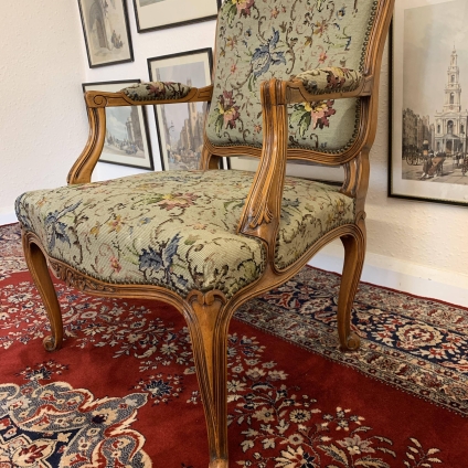 Charming Elegant French Walnut Needlepoint Salon/armchair - Now Sold