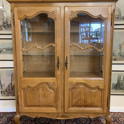 Outstanding Quality French Carved Oak Glazed Cabinet - Now Sold