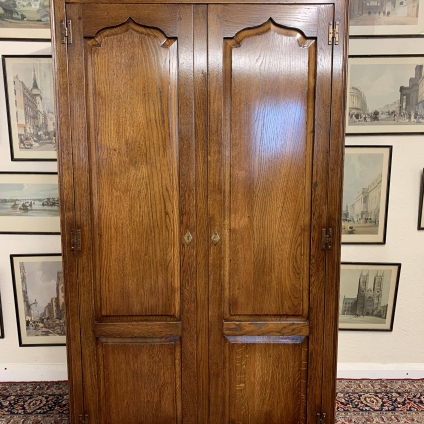 Outstanding Quality Panelled Oak Two Door Wardrobe/hall Robe - Now Sold