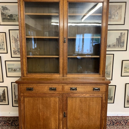 Outstanding Quality Antique Solid Oak Glazed Bookcase Circa 1900 - Now Sold