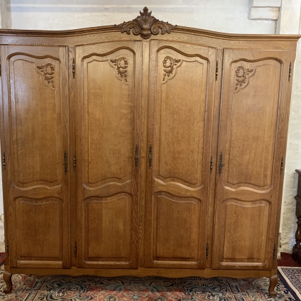 Fantastic French Carved Oak Four-door Armoire/wardrobe - Now Sold