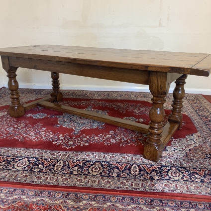Outstanding Quality Oak Plank Topped Refectory Table - Now Sold