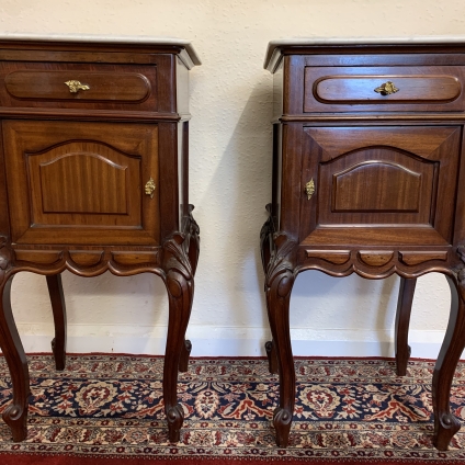 Fantastic Pair Of Antique French Carved Mahogany Bedside Cabinets/tables Circa 1880 - Now Sold