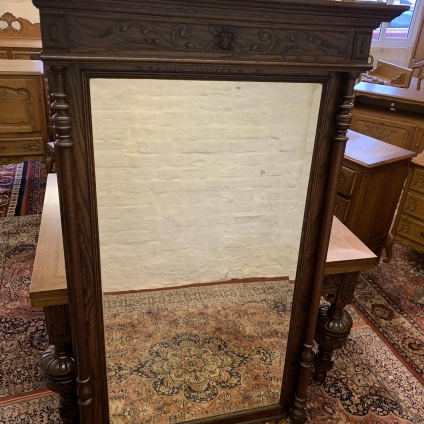 Large Antique French Carved Oak Mirror - Now Sold