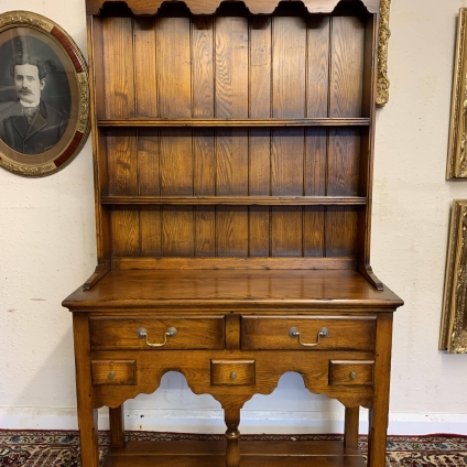 Neat Sized Oak Cottage Dresser With Rack - Now Sold