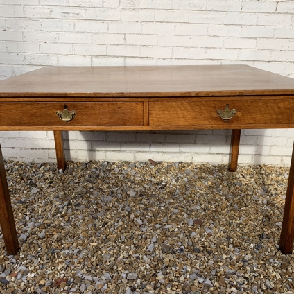 Quality Antique Oak Two Drawer Drapers Table/kitchen Table/desk Circa 1920 - Now Sold