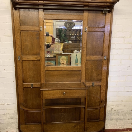 Fantastic Oak Mirrored Hall Stand/coat Stand Circa 1930 - Now Sold