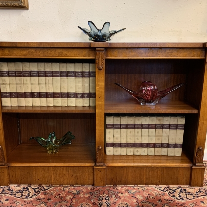 Outstanding Quality Burr Walnut Open Bookcase - Now Sold