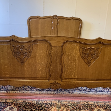 Fantastic French Shaped Carved Oak Double Bed - Now Sold