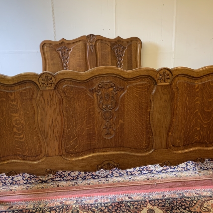 Fabulous French Carved Oak Shaped Bed (ref5) - Now Sold