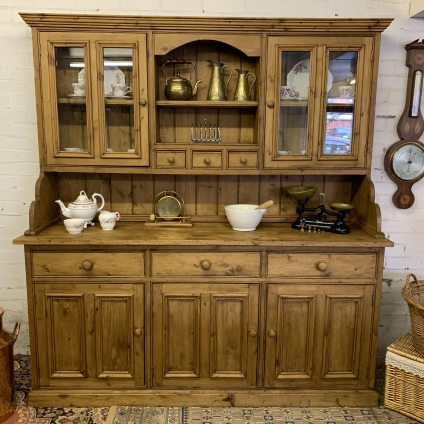 Gorgeous Large Pine Country House Dresser With Rack Circa 1890 - Now Sold