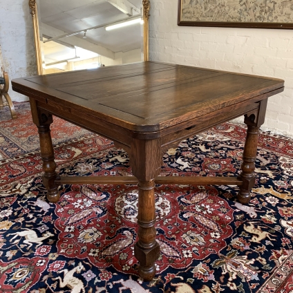 Quality 1930's Oak Draw Leaf Extending Table - Now Sold