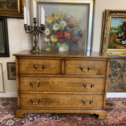 Outstanding Quality English Oak Chest Of Four Drawers - Now Sold