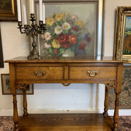 Outstanding Quality English Medium Oak Two Drawer Console/dresser - Now Sold