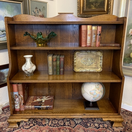 Outstanding Quality English Oak Open Waterfall Bookcase - Now Sold