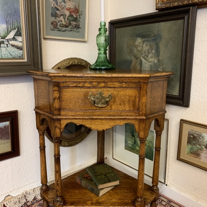 Outstanding Quality English Oak Corner Table - Now Sold