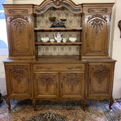 Stunning Antique French Carved Oak Brakefront Dresser/cupboard Circa 1930 - Now Sold
