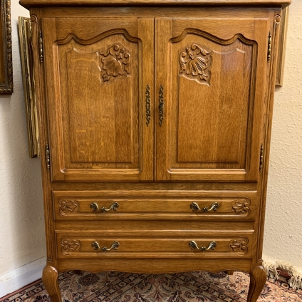 Fabulous French Carved Oak Two-door/two Drawer Cupboard - Now Sold