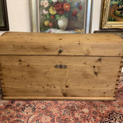 Fabulous Antique Waxed Pine Dome Top Trunk/chest - Now Sold