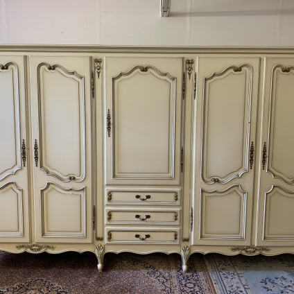 Stunning French White And Gilt Five Door Armoire/wardrobe - Now Sold