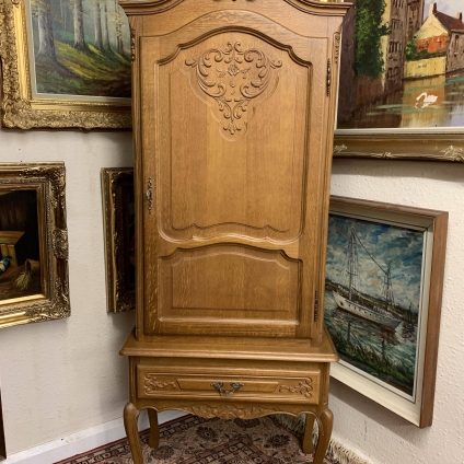 Fantastic Quality Slim French Carved Oak Cupboard/cabinet - Now Sold