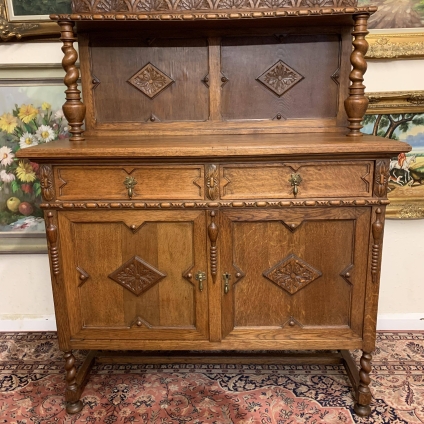 Fabulous Antique Carved Oak Barley Twist Dresser/sideboard - Now Sold