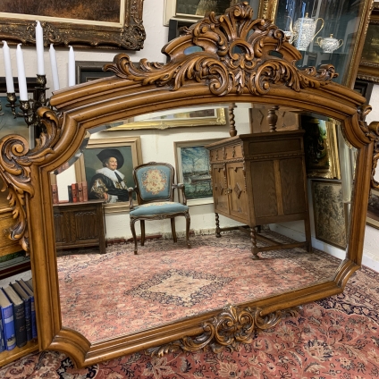 Stunning Large French Carved Mahogany Shaped Mirror - Now Sold