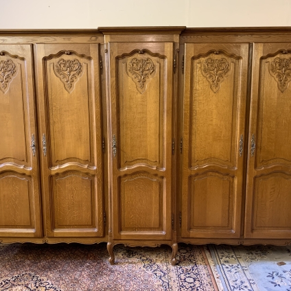 Outstanding Quality French Carved Oak Five Door Armoire/wardrobe - Now Sold