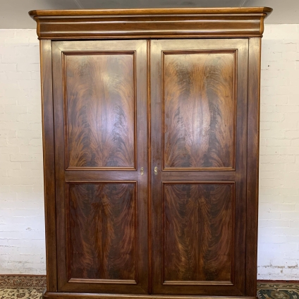 Stunning Antique French Flame Mahogany Two Door Armoire/wardrobe Circa 1890 - Now Sold