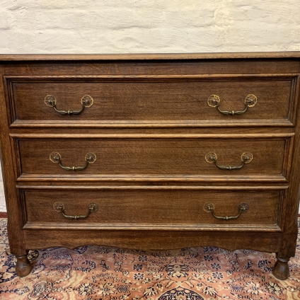 Fantastic Quality French Oak Chest Of Three Drawers Circa 1920 - Now Sold