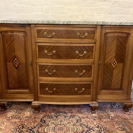 Oustanding French Shaped Mahogany Marble Topped Credenza/dresser/sideboard - Now Sold