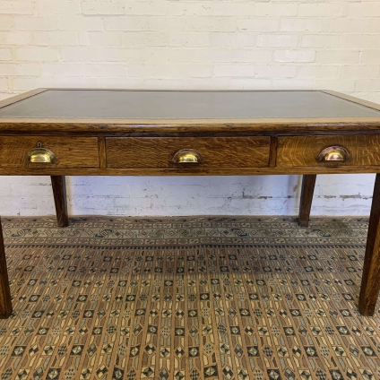 Super Quality Large Vintage Oak Leather Top Desk Circa 1920 - Now Sold