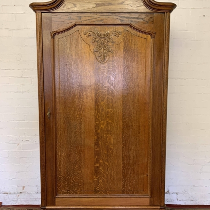 Fantastic Quality French Carved Oak Single Door/linen Cabinet - Now Sold
