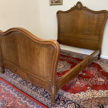 Stunning Antique French Carved Oak Double Bed Circa 1890 - Now Sold