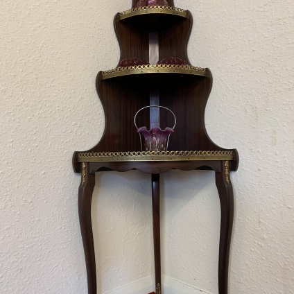 Pretty French Mahogany And Gilt Corner Stand/whatnot - Now Sold