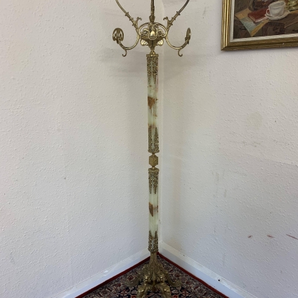 Highly Decorative French Onyx And Brass Coat Stand/hatstand - Now Sold