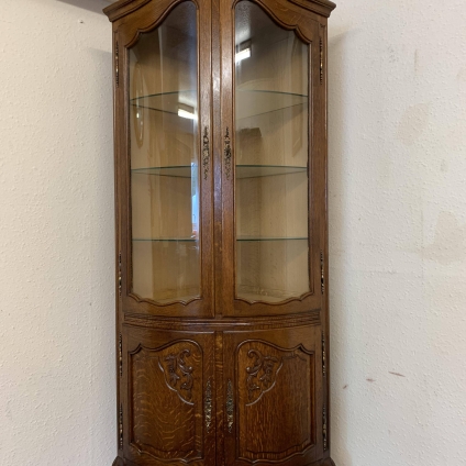 Outstanding Quality Antique French Carved Oak Tall Shaped Corner Cabinet/cupboard - Now Sold