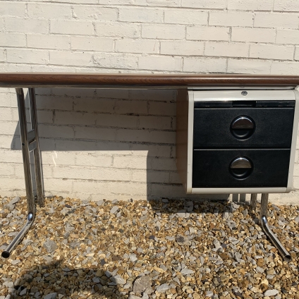 Mid Century Retro Teak And Crome Desk - Now Sold