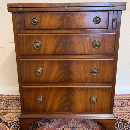 Quality Mahogany Four Drawer Chest With Flap Over Top - Now Sold