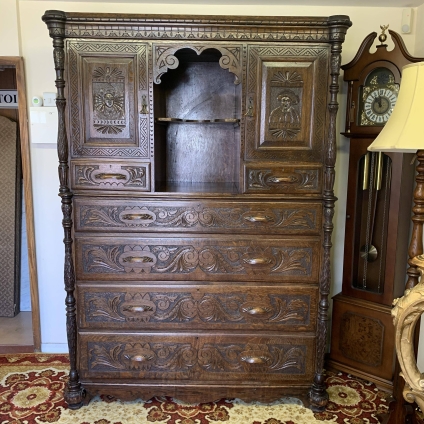 Outstanding Quality Victorian Carved Oak Cabinet/chest/cupboard - Now Sold