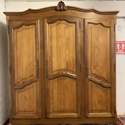Fantastic French Oak Three Door Armoire - Now Sold
