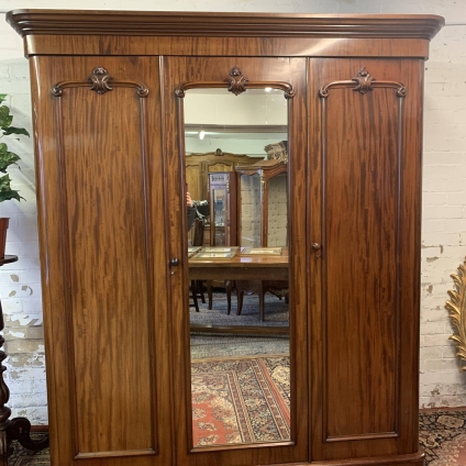 Outstanding Quality Victorian Mahogany Three Door Wardrobe Circa 1885 - Now Sold