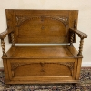 Fantastic Quality Antique Carved Oak Monks Bench/seat - Now Sold - Image 4