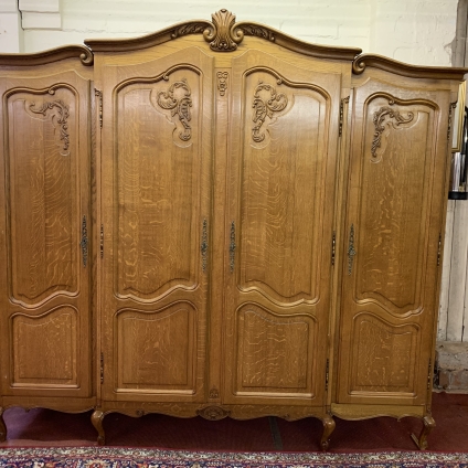 Stunning French Carved Oak Four Door Armoire/wardrobe - Now Sold