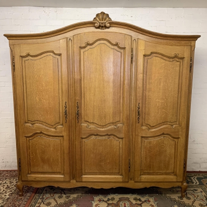 Fantastic Quality French Carved Oak Three Door Armoire/wardrobe - Now Sold